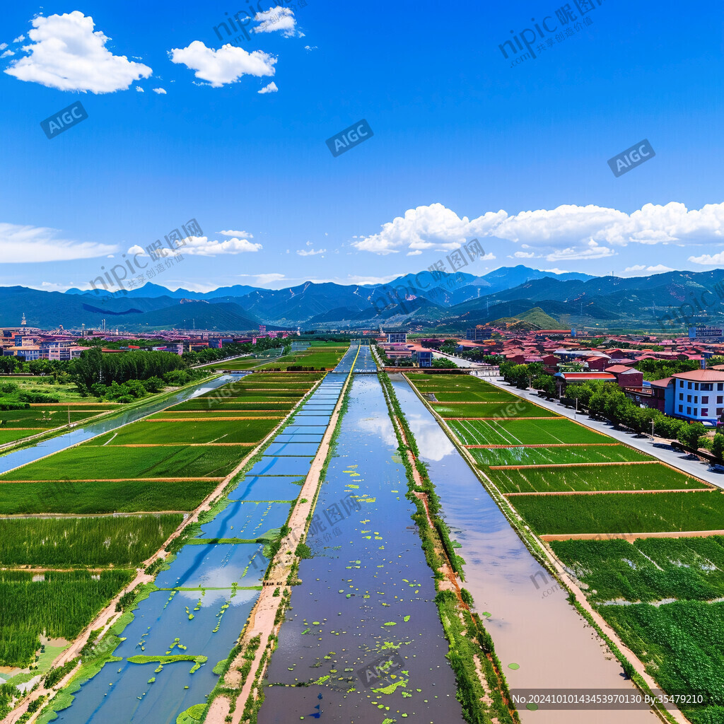 水田鱼塘河流