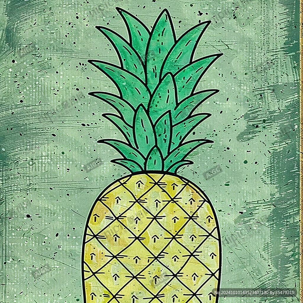 手绘菠萝海报