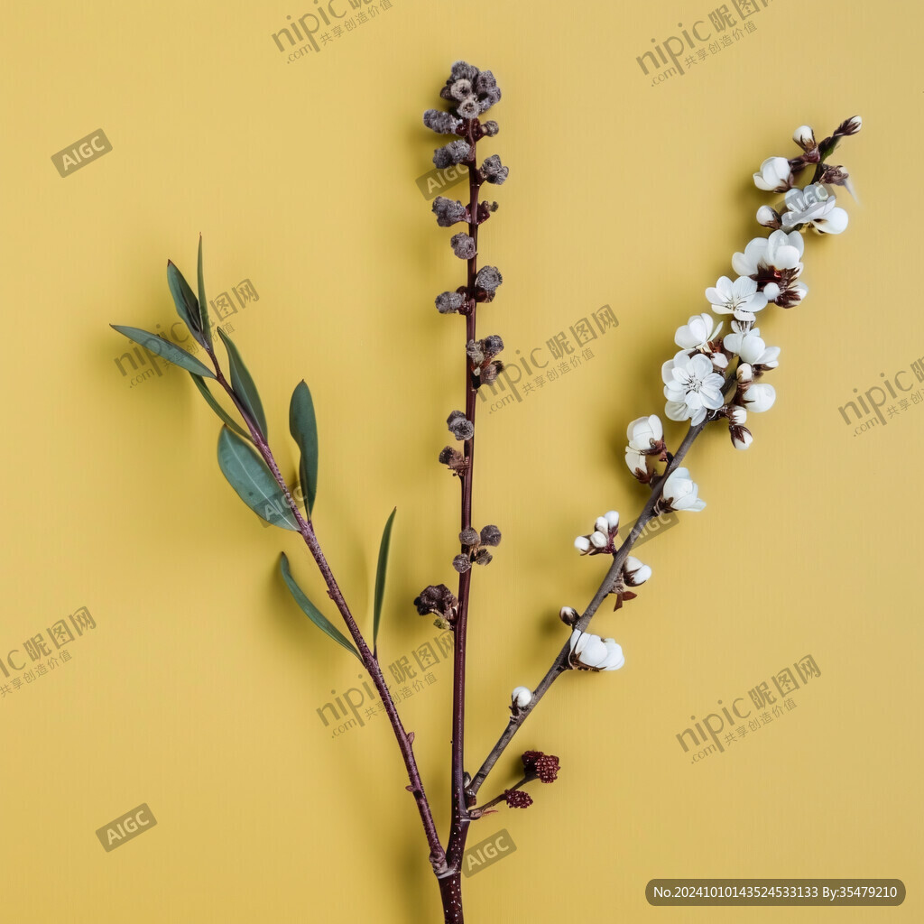 一枝白杏花