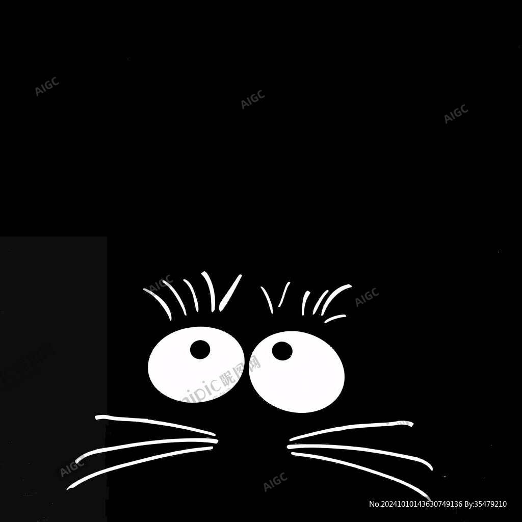 小黑猫插画