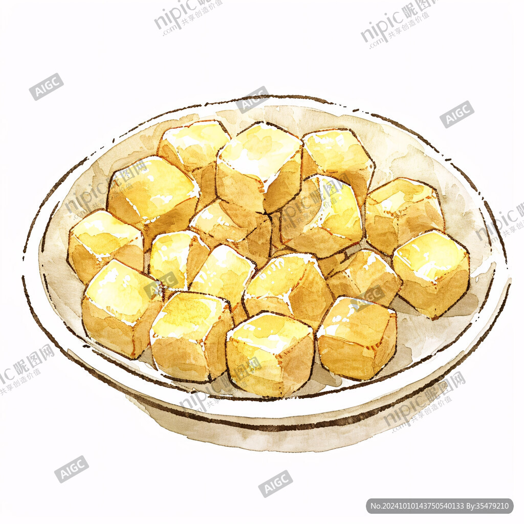 香辣霉豆腐插画