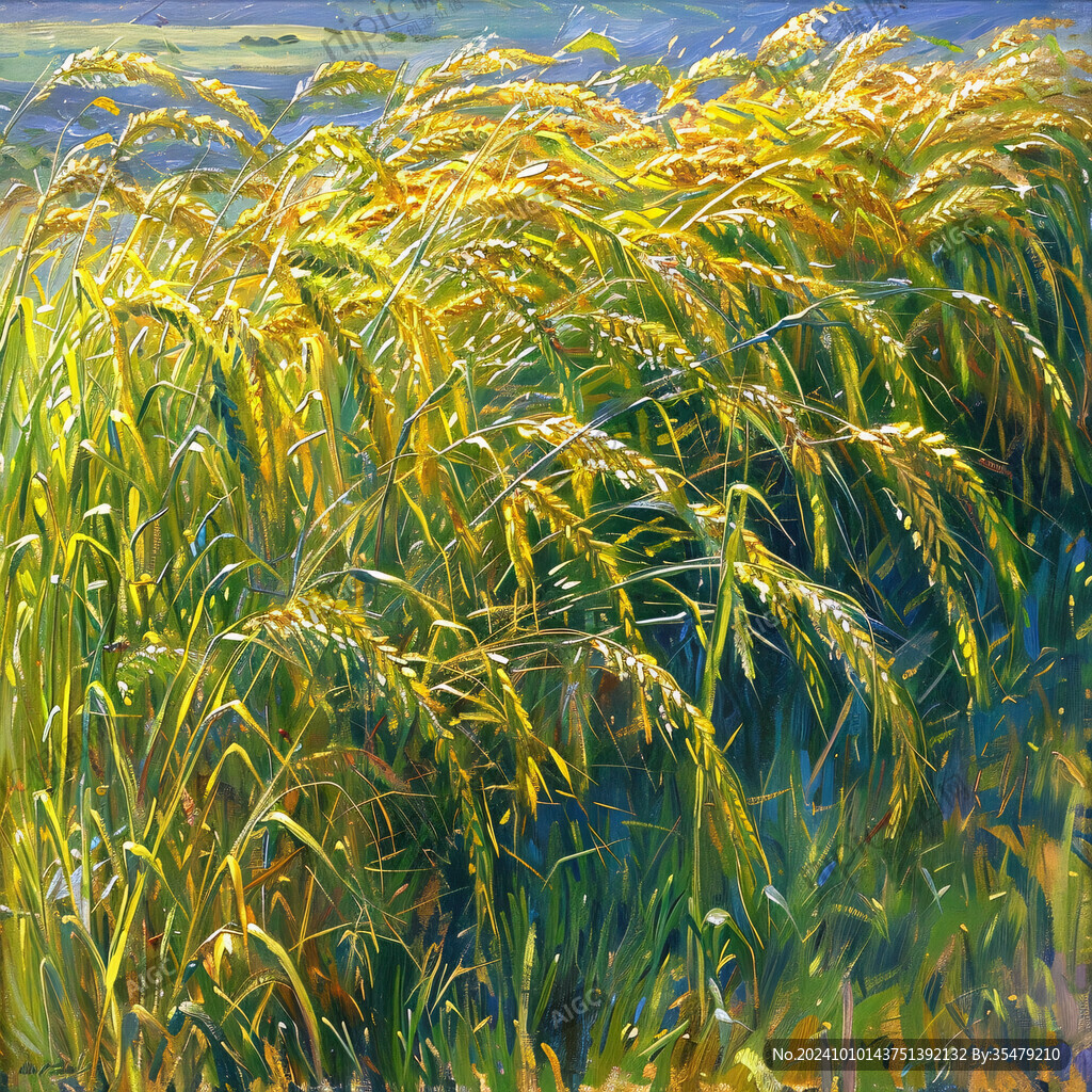 油画水稻