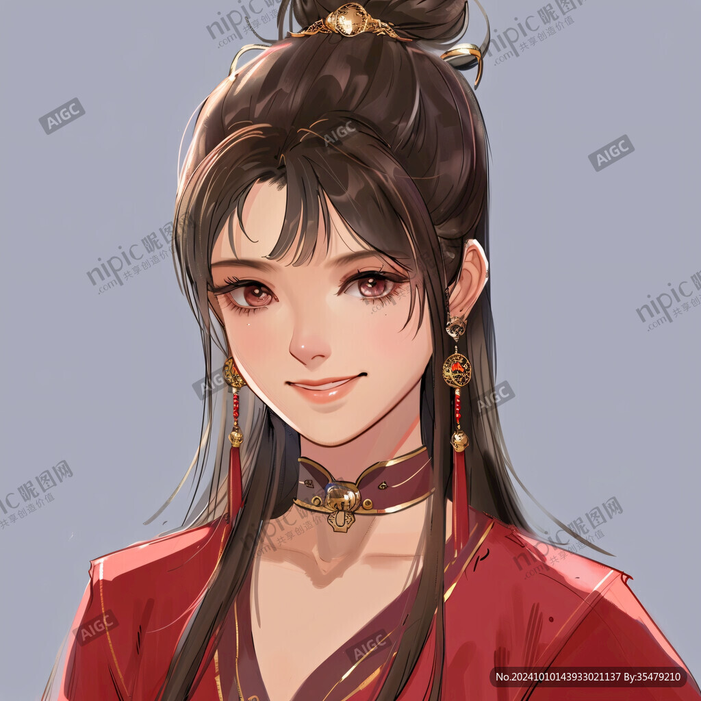 红衣少女设计古风