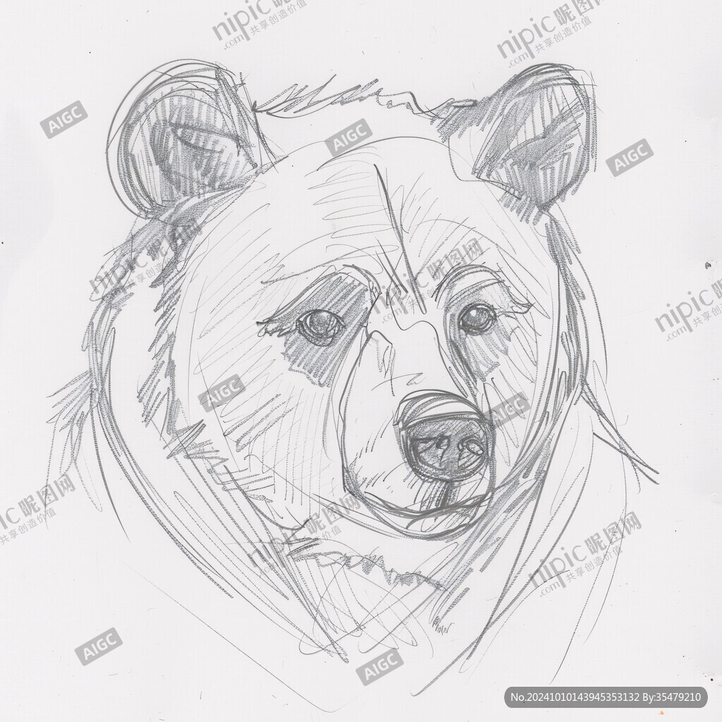 手绘熊插画