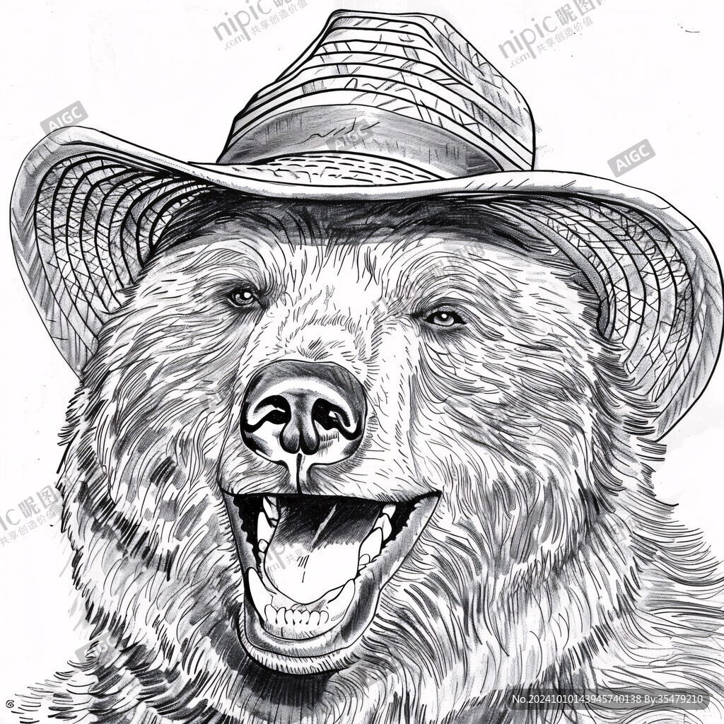手绘熊插画