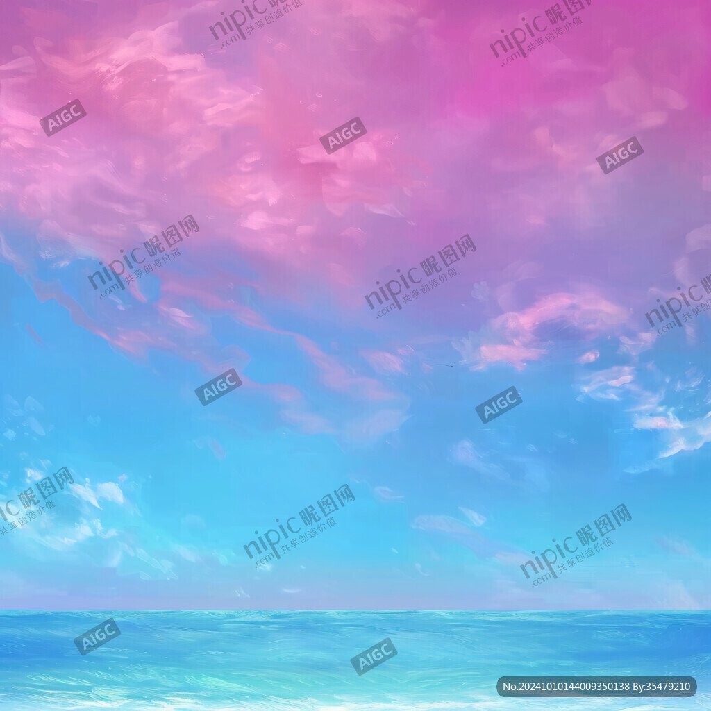 粉色水彩天空
