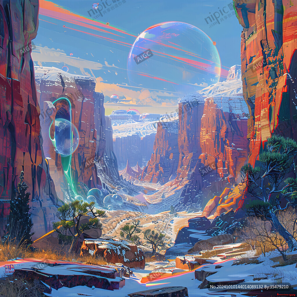 外星球幻想场景插画