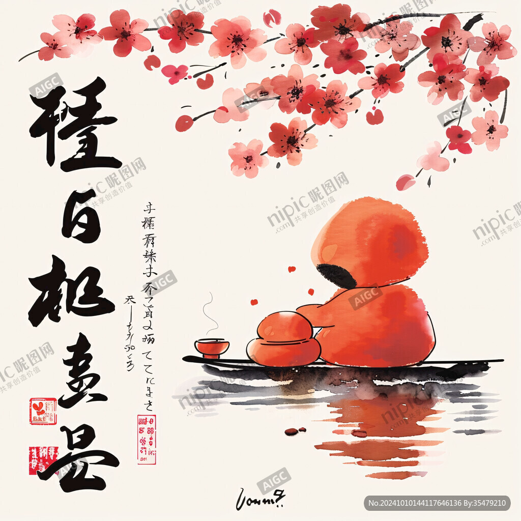 怡然自得书法字