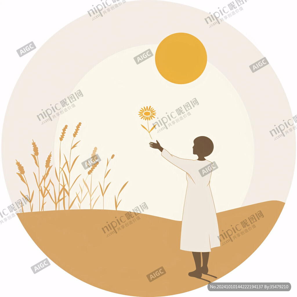 手绘追日的少年