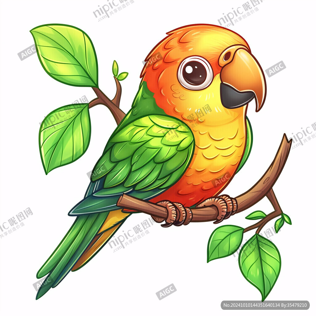 彩色鹦鹉插画