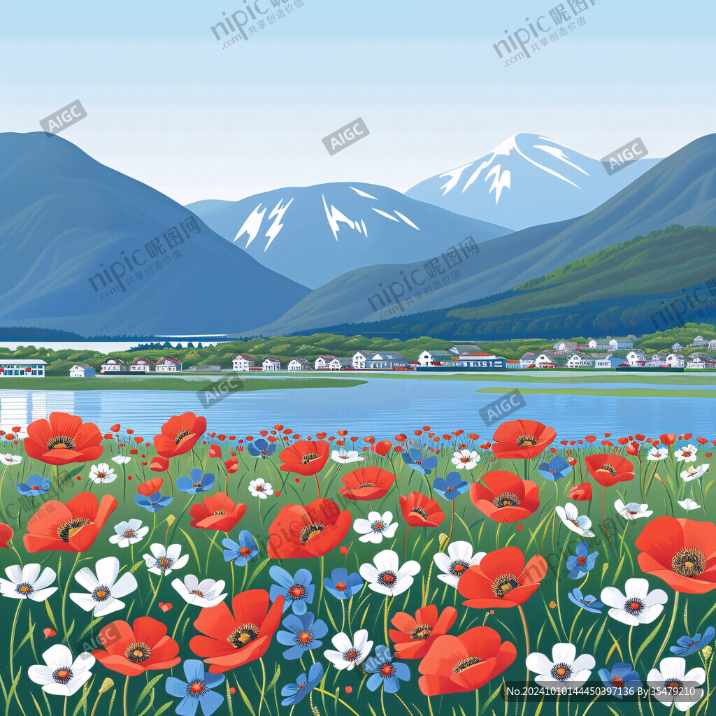 新西兰插画新西兰红色