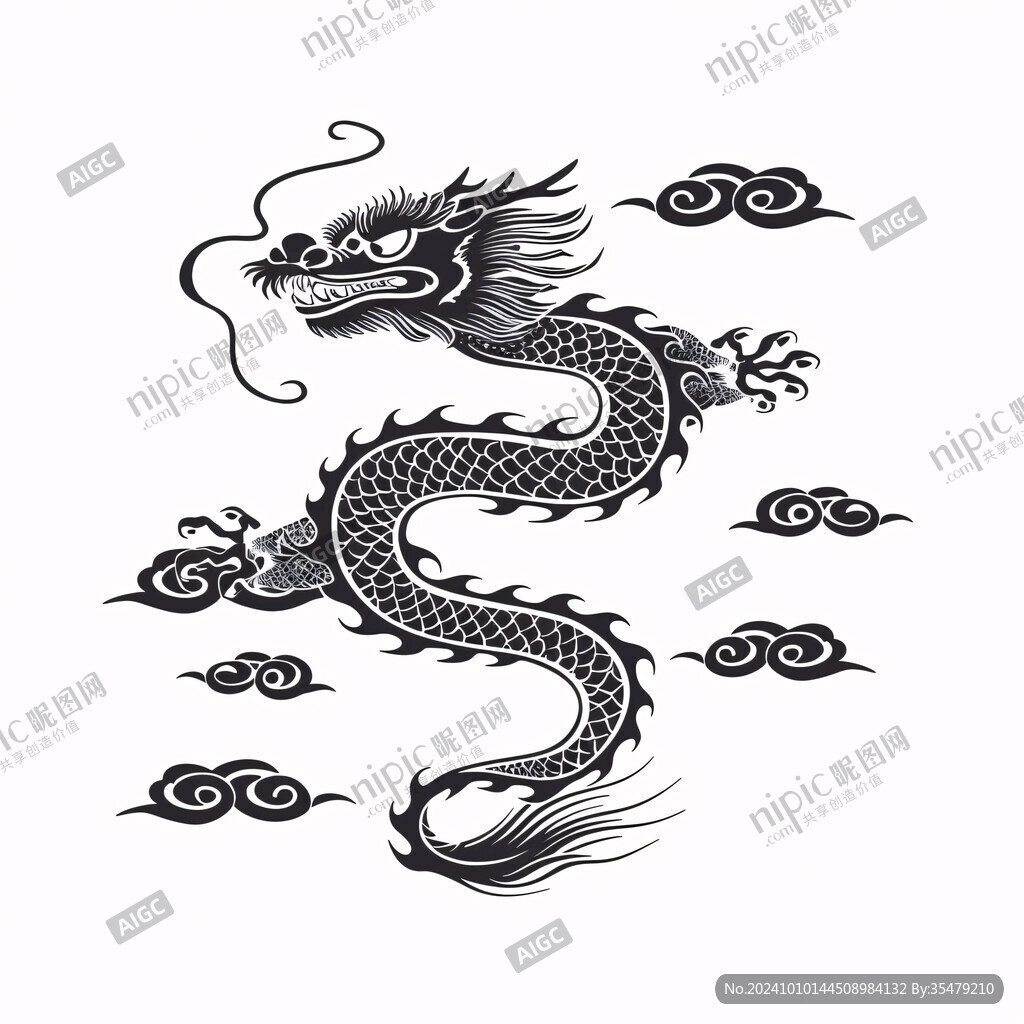 正龙水龙行龙图腾龙纹