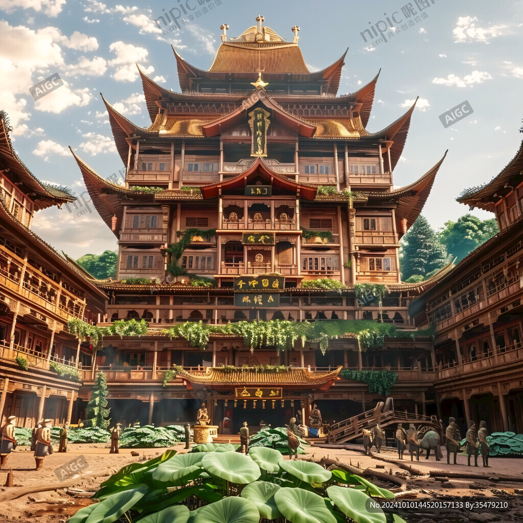 宫殿楼阁仙境仙人大殿