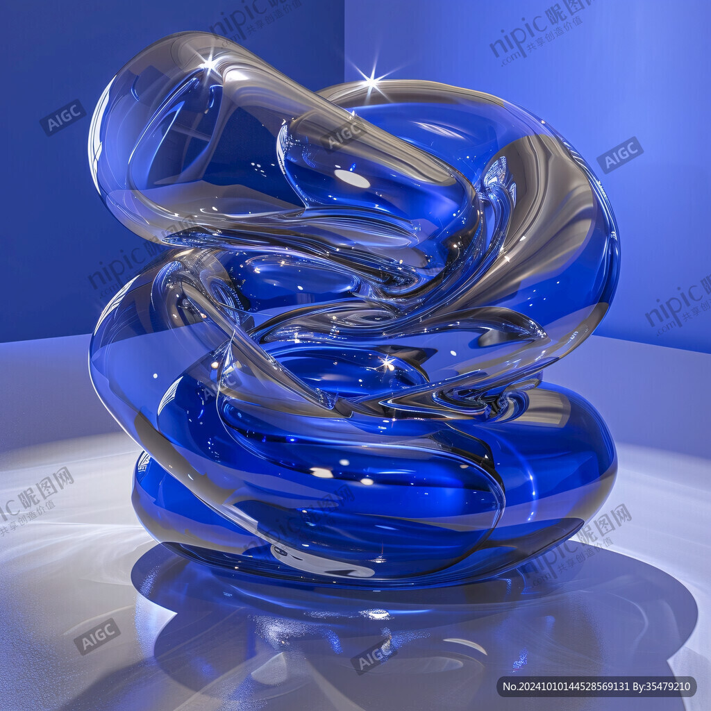 梦幻蓝水晶立体图案