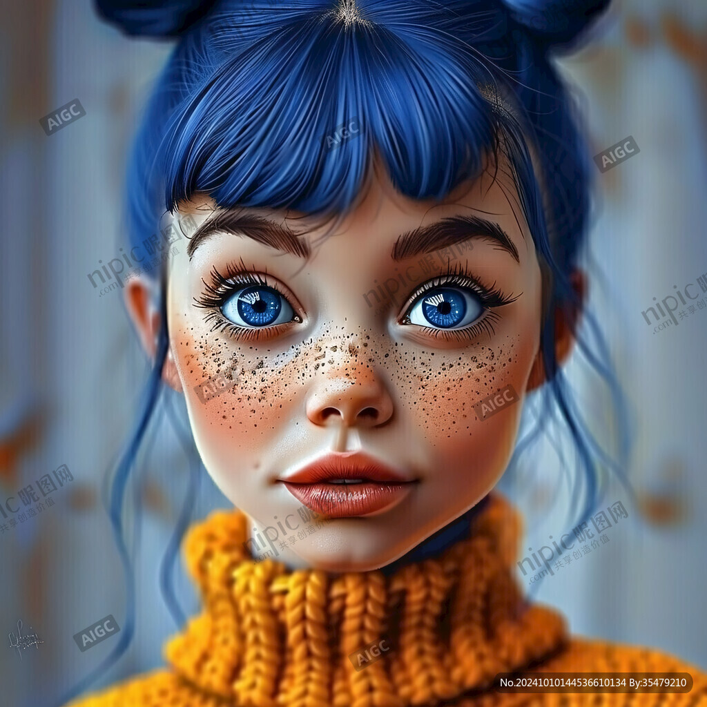 3d效果女孩