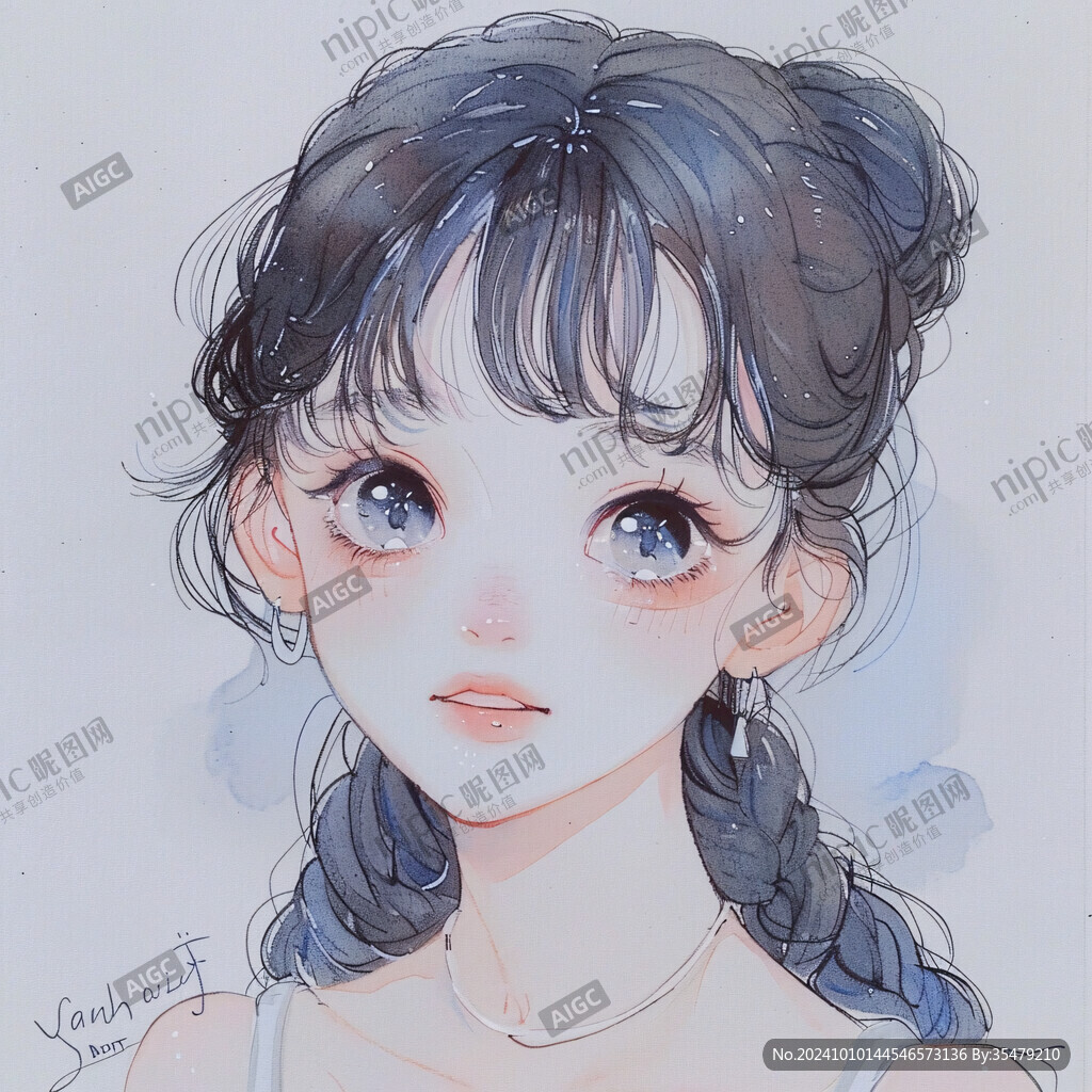 少女头像插画