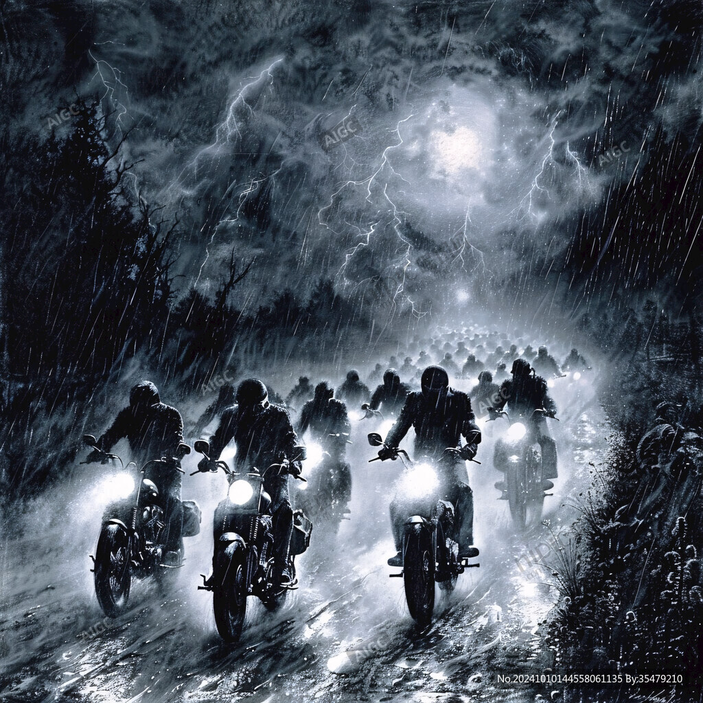 雨天摩托车