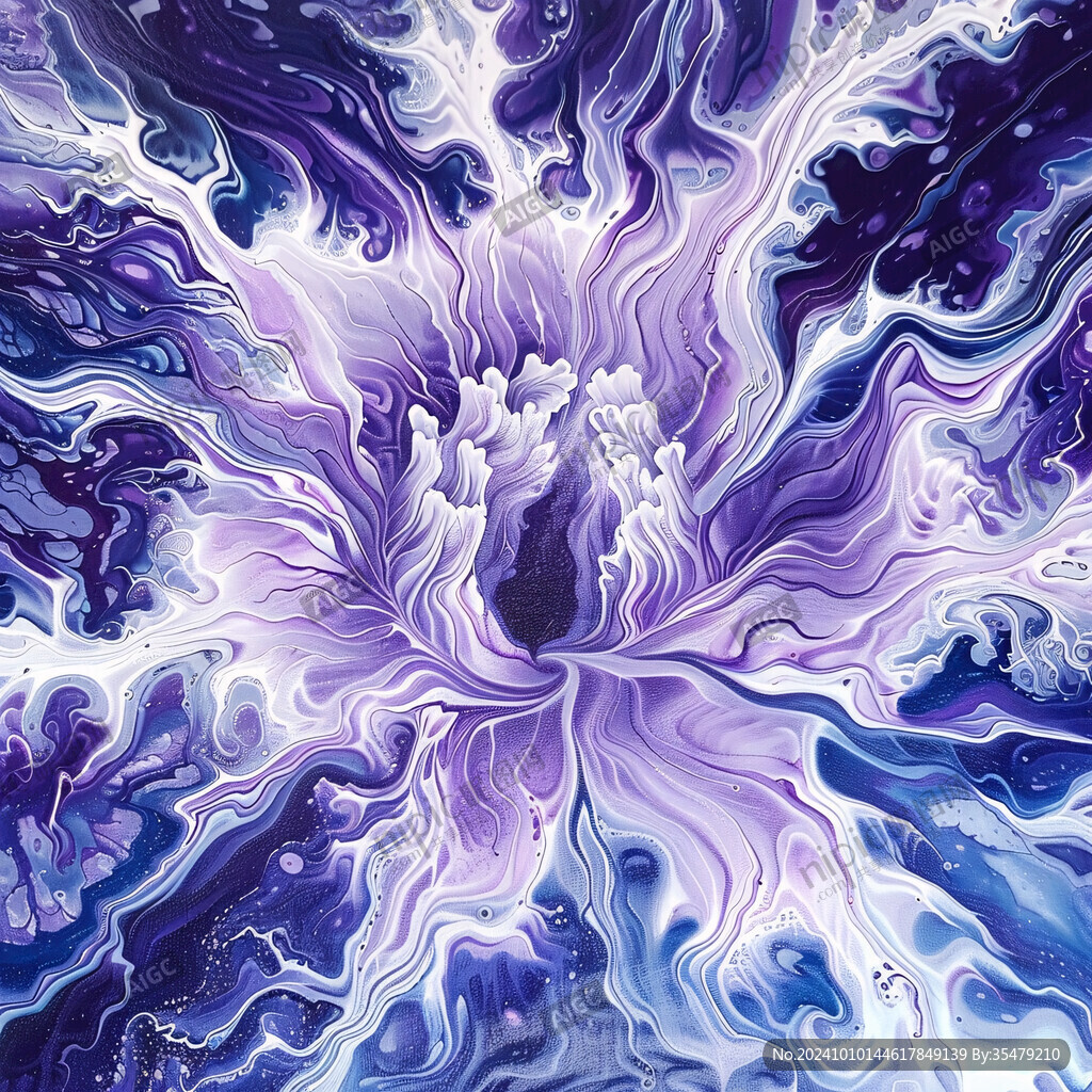 紫色梦幻流体画