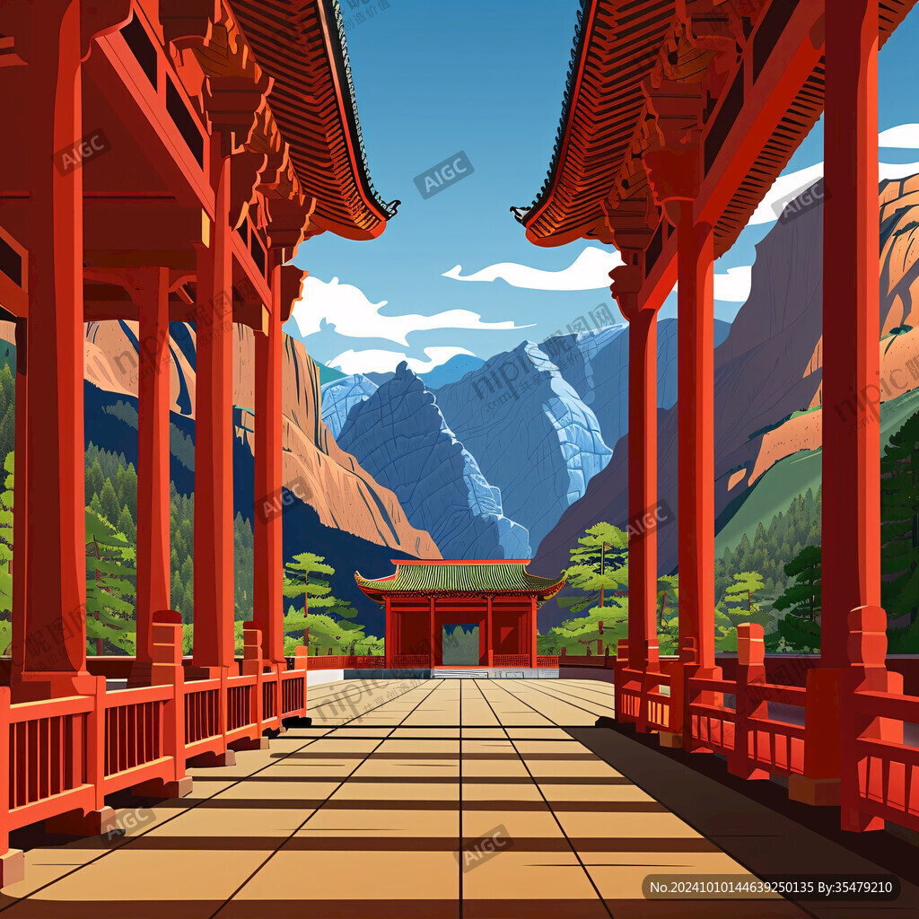 宏大寺庙场景