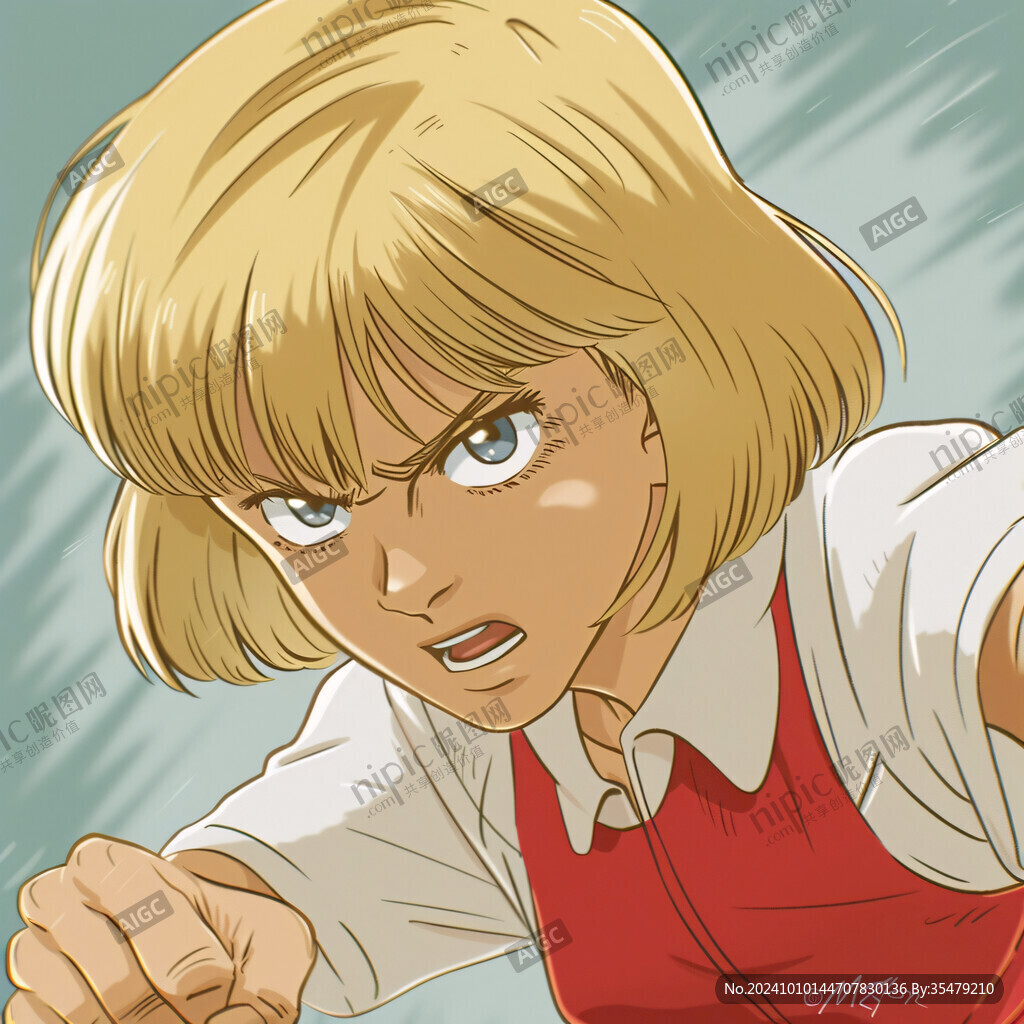 女孩生气插画