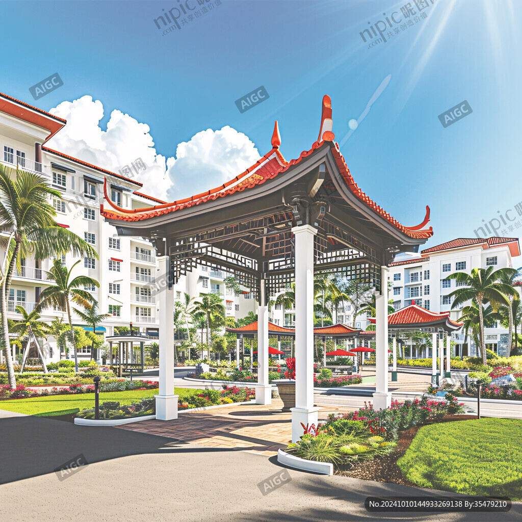 学校小区现代亭子