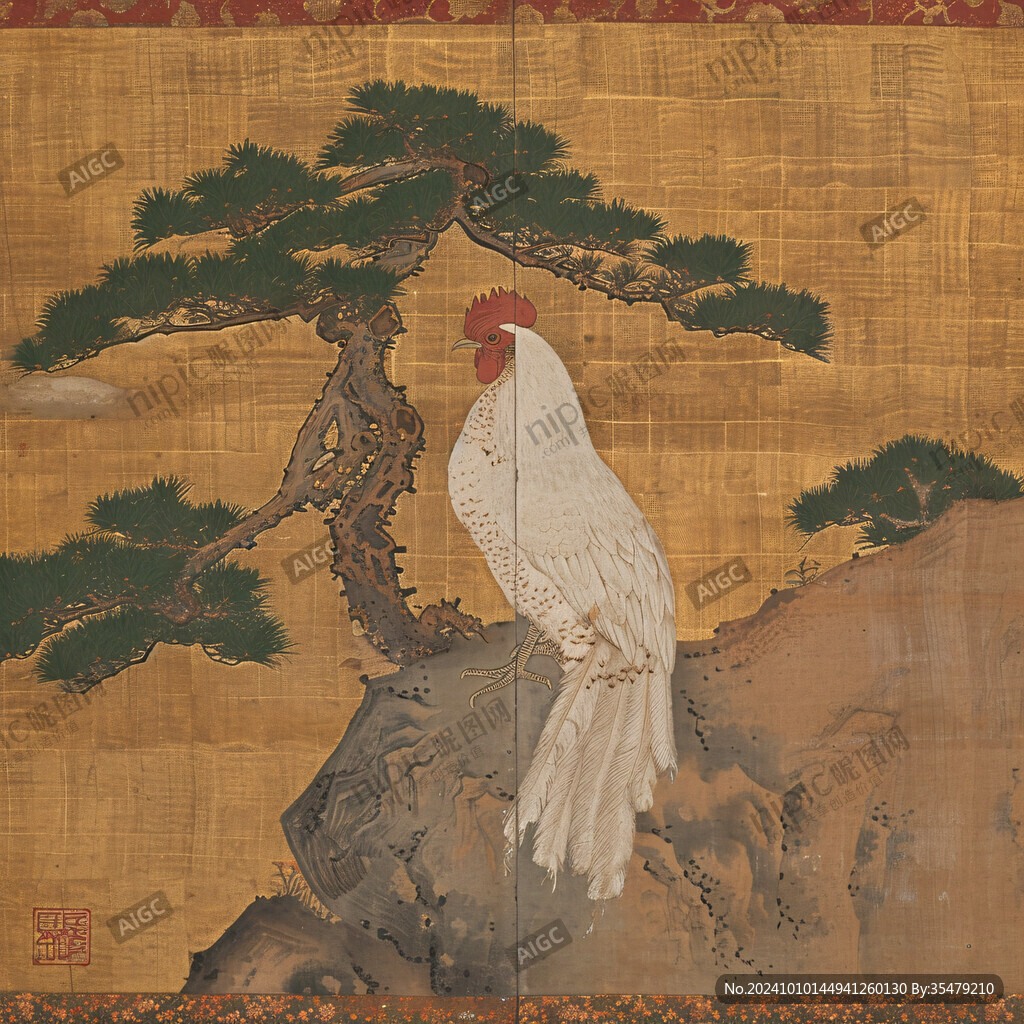 松树锦鸡图