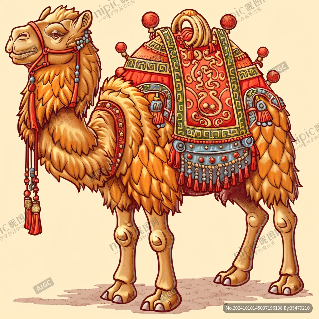 彩绘载物骆驼
