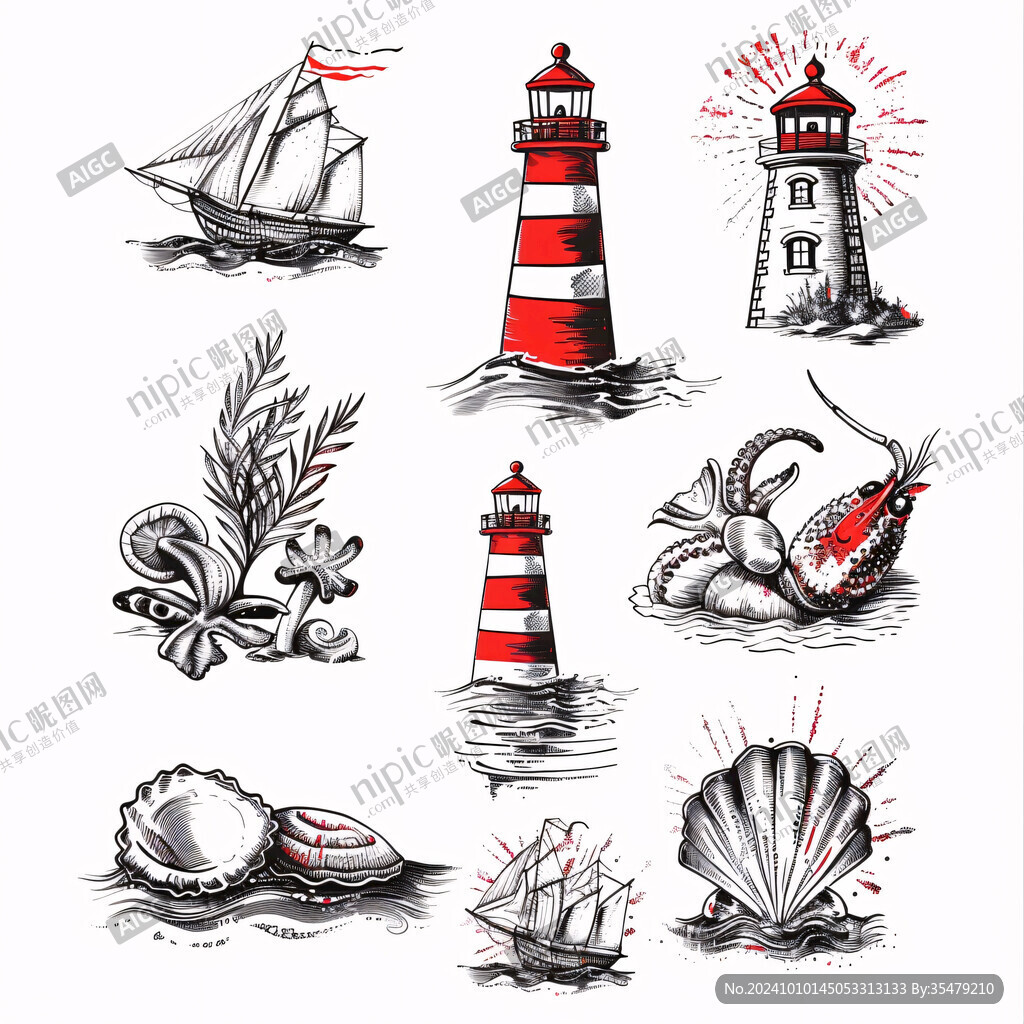 手绘餐饮海画