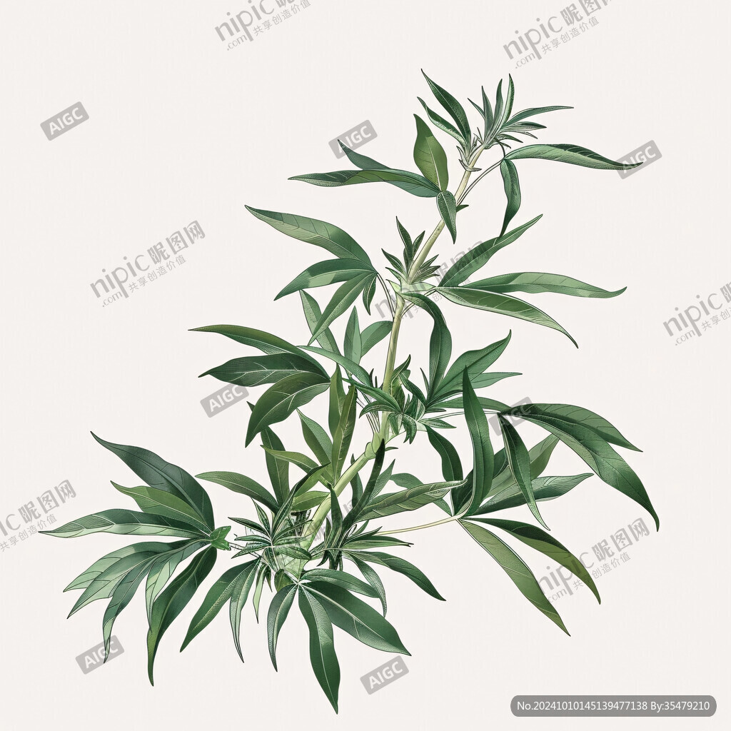 手绘白花蛇舌草