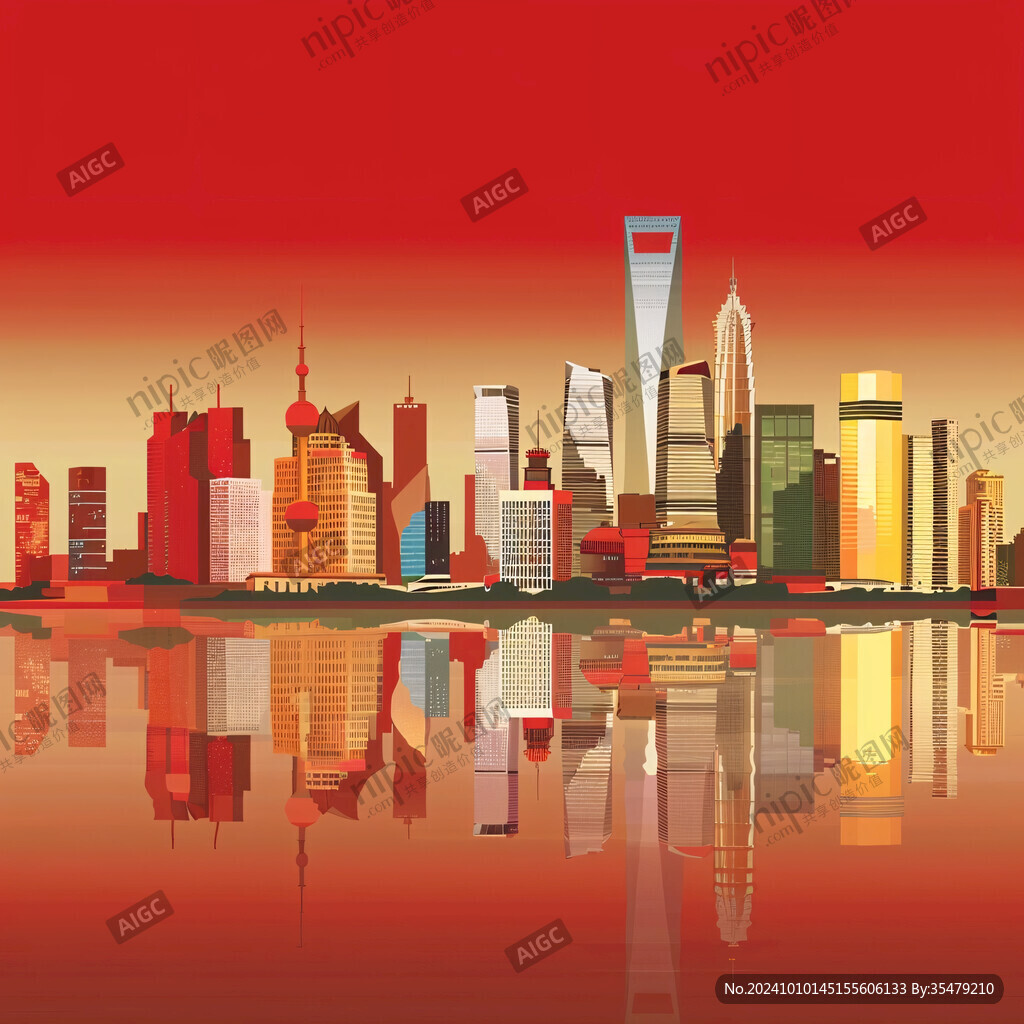 华东地区城市建筑插画