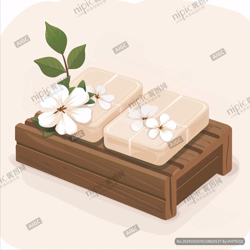 桂花脆皮米糕插画