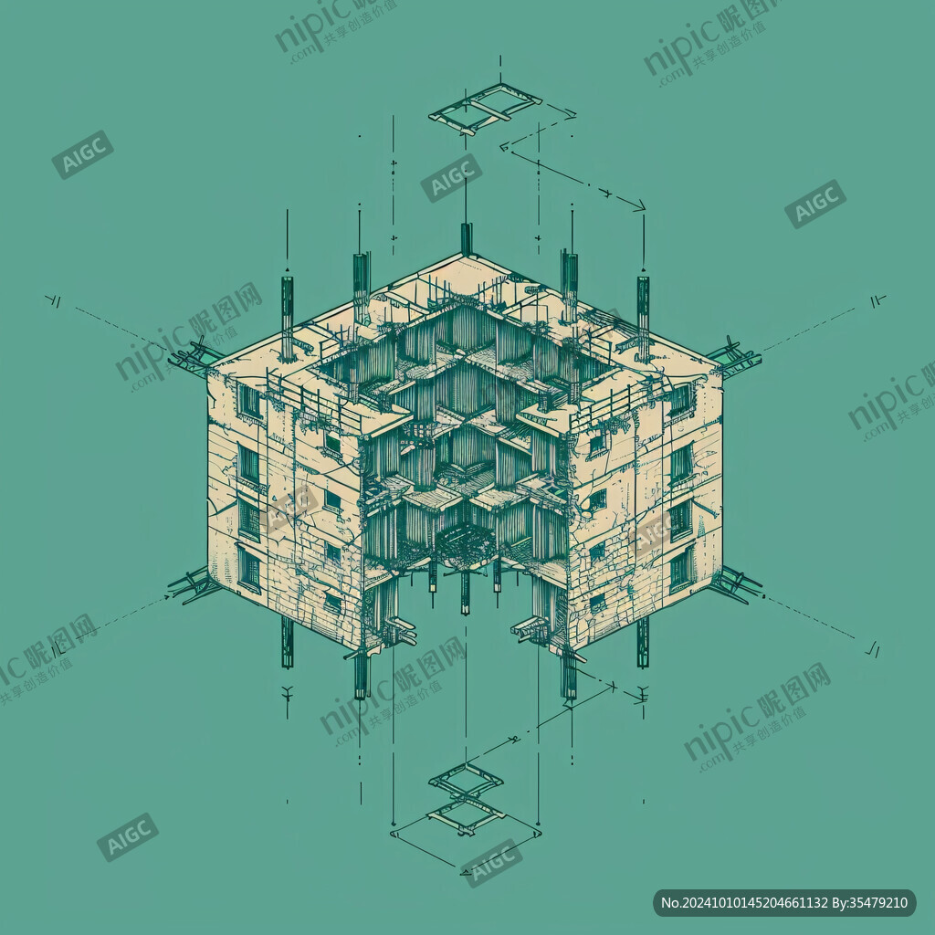 立方体立体方块建筑