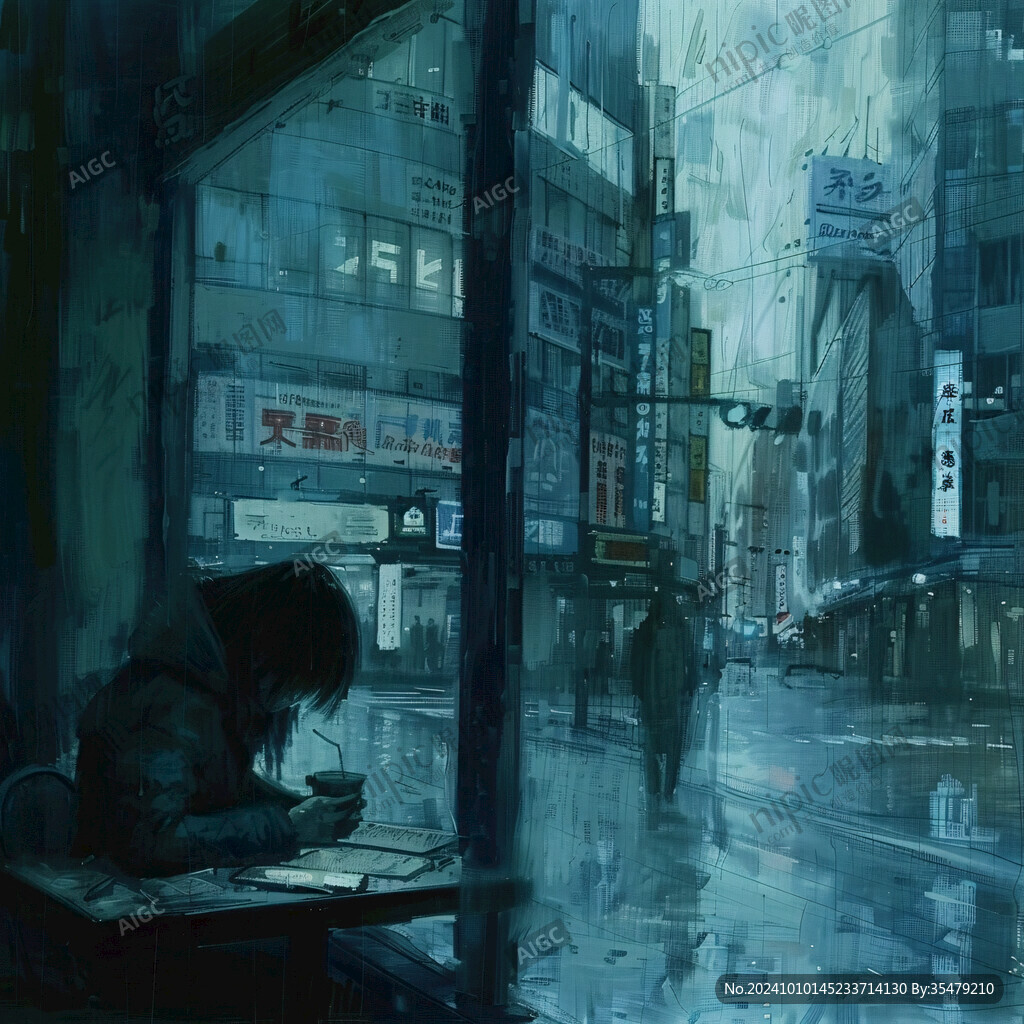 场景赛博插画