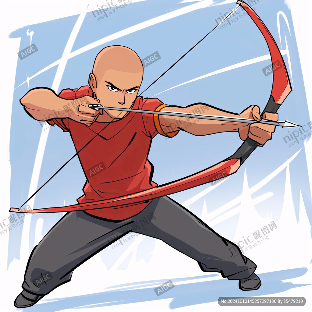 射箭人物插画射箭背景