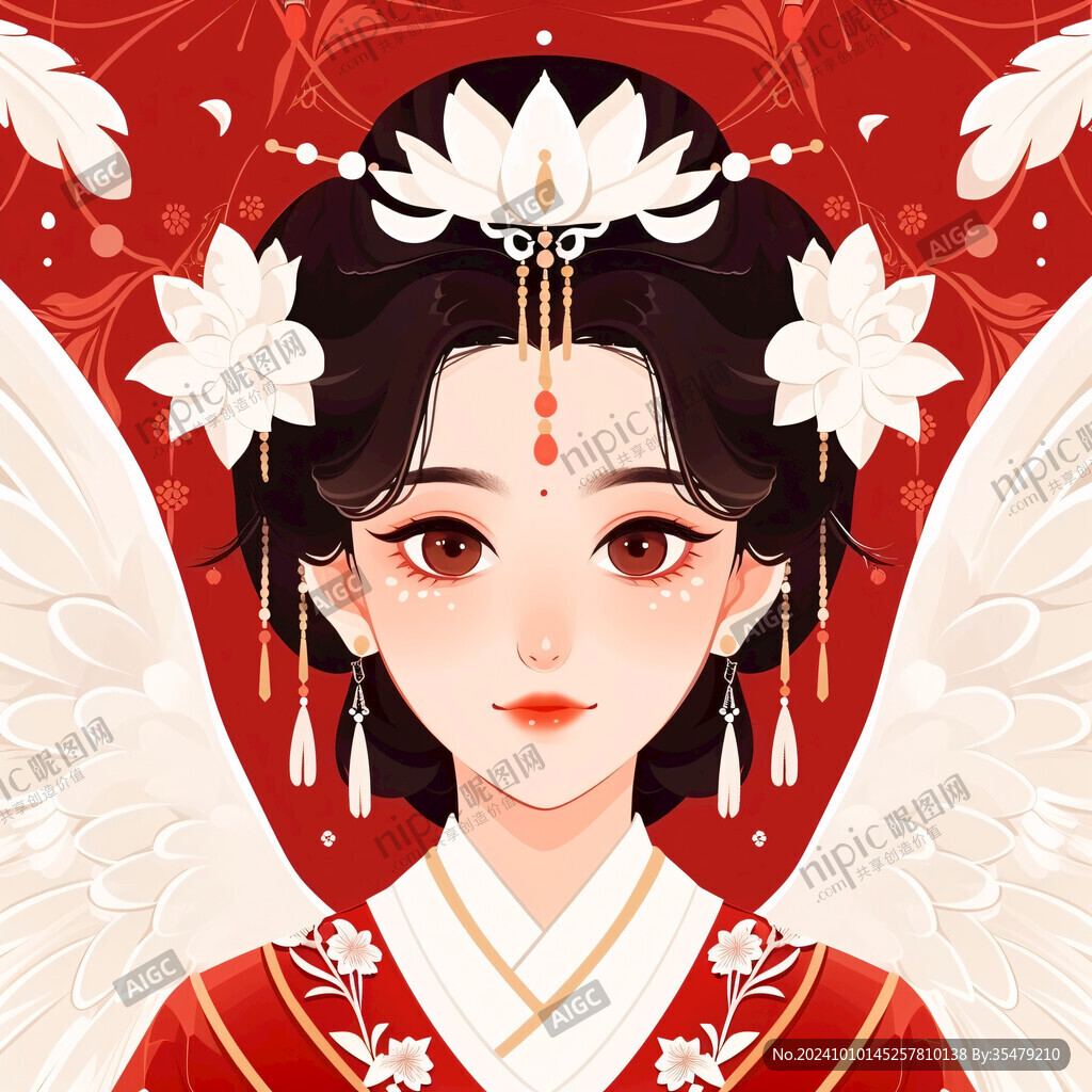 中式新娘插画