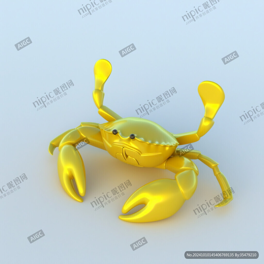 动物小螃蟹黄金蟹斗