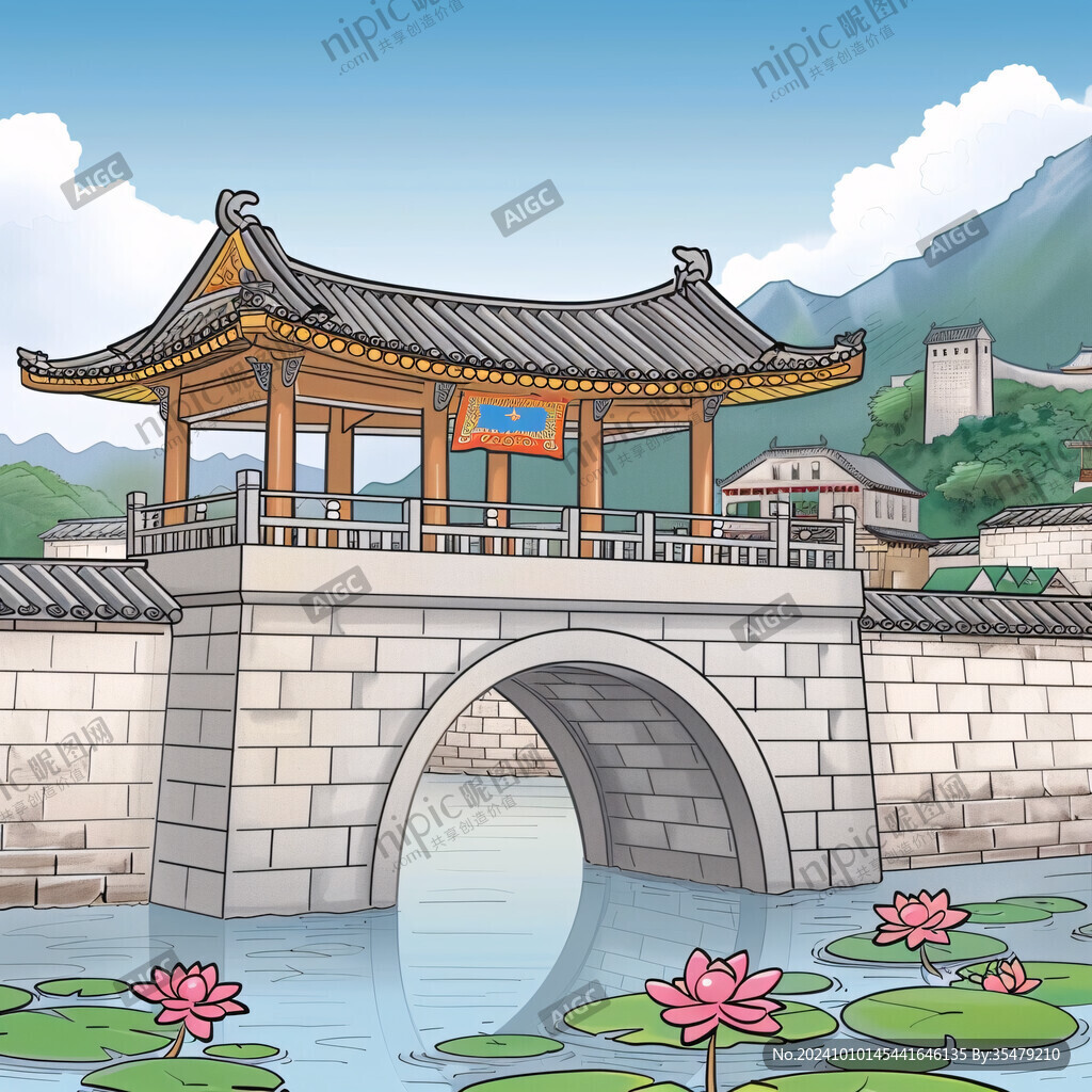 铜瓦门大桥插画