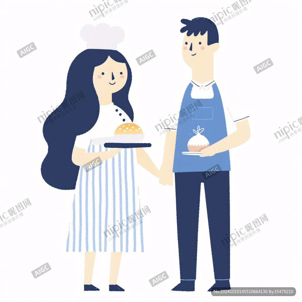 孕期夫妻插画