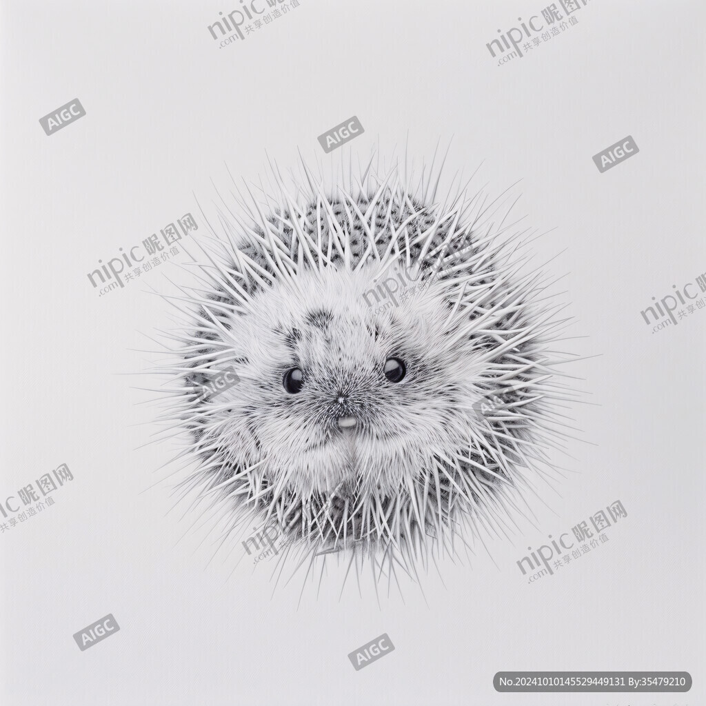 小刺猬轻质感插画