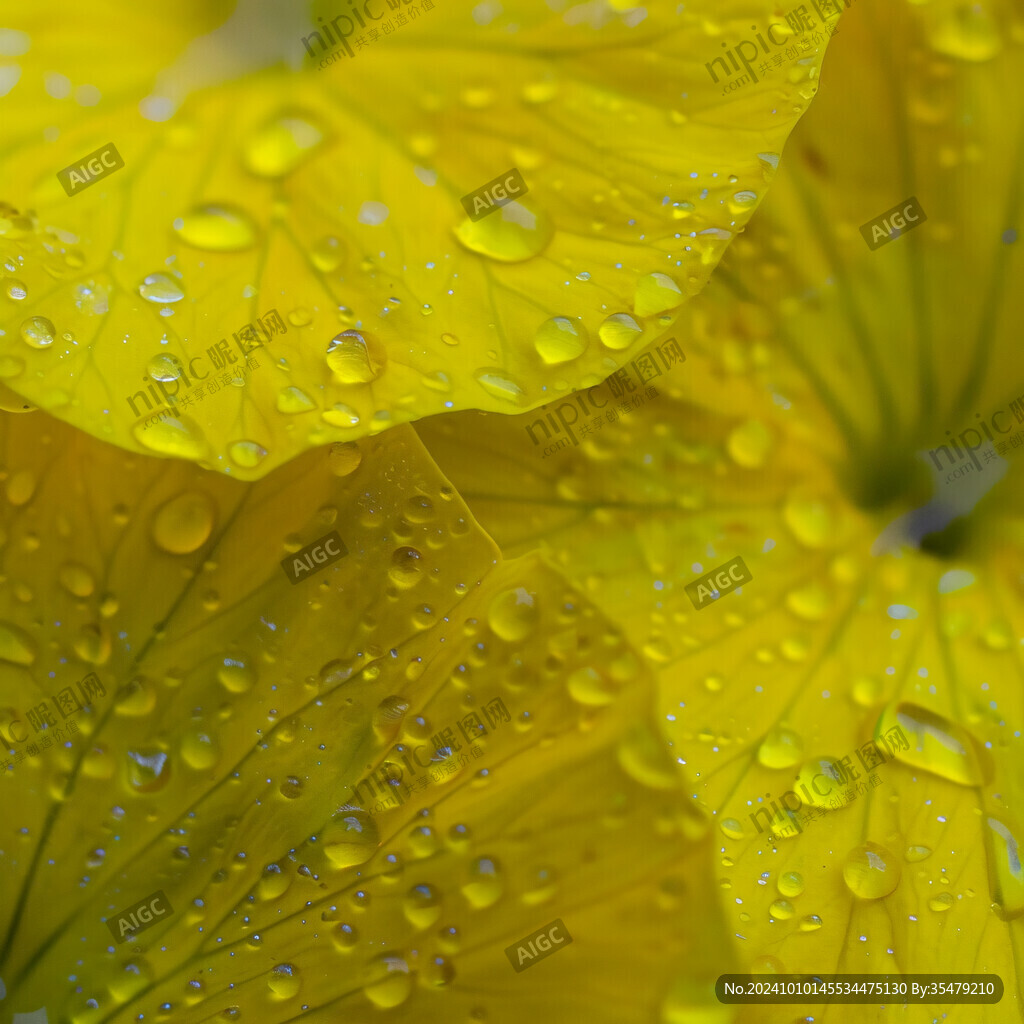 沾满雨滴的菊花花瓣