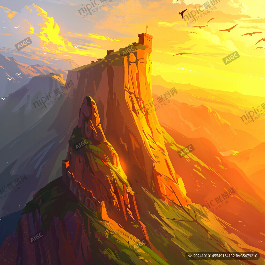 长城风景插画