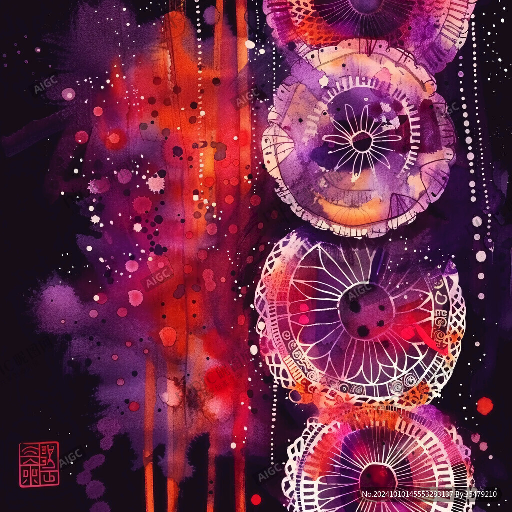 抽像艺术圆形唯美花纹
