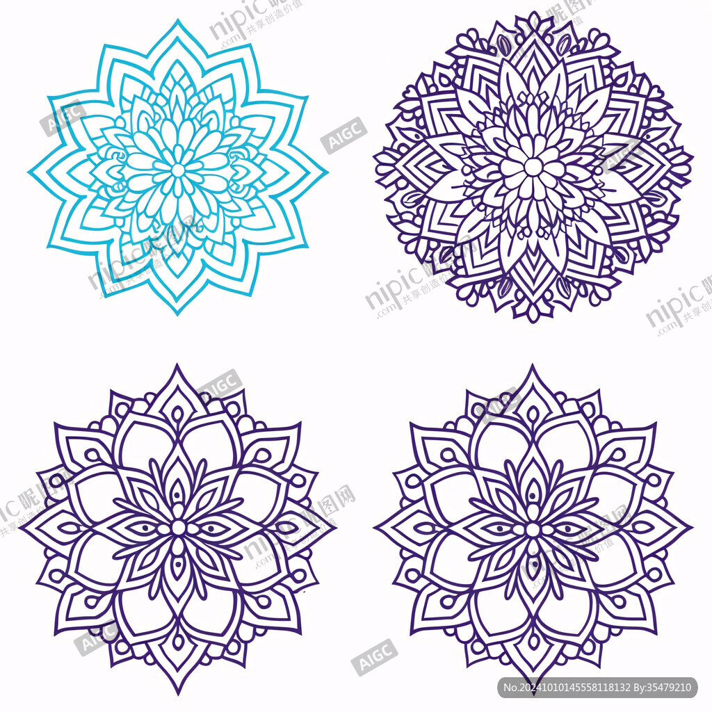 曼陀罗花纹装饰花纹