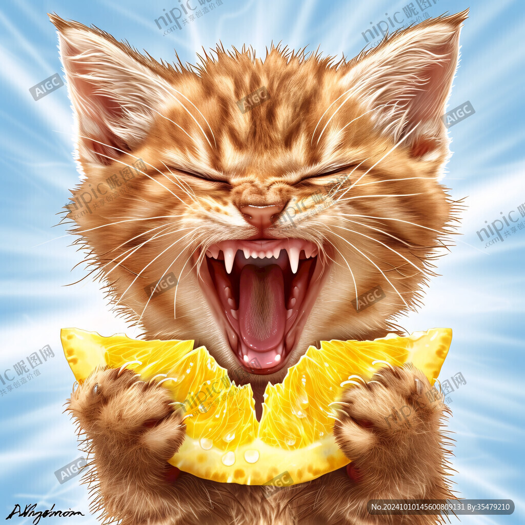 吼叫的猫咪