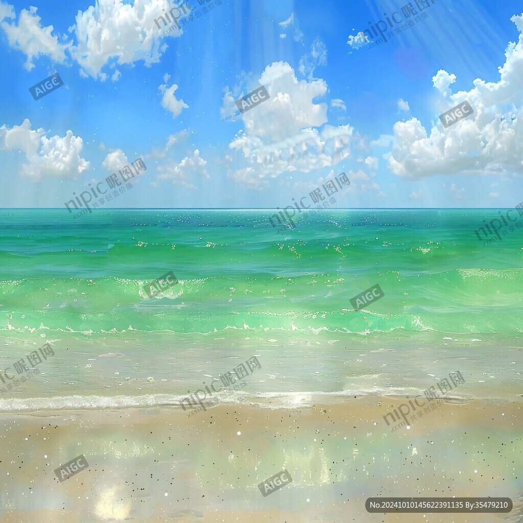 沙滩风景画