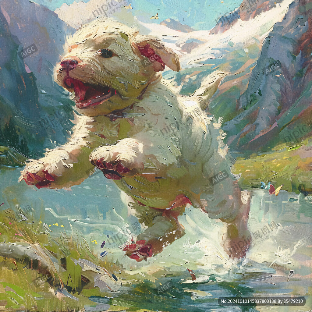 狗狗写实插画