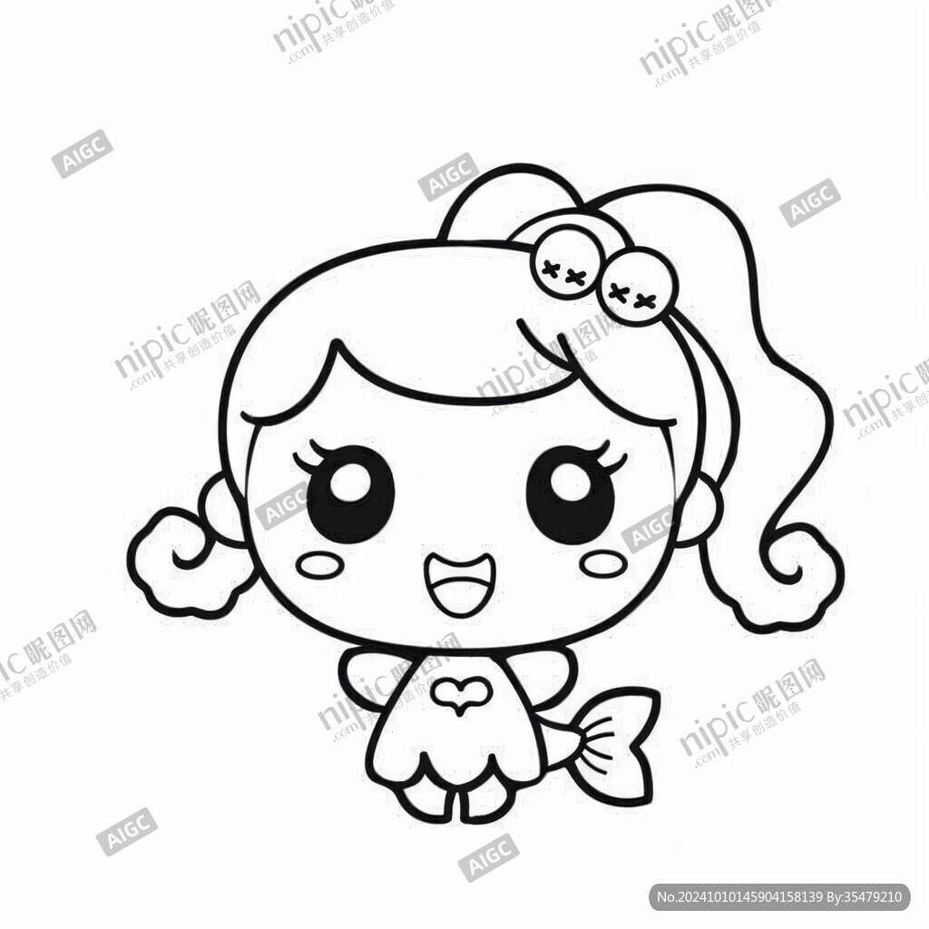 小女孩简笔画