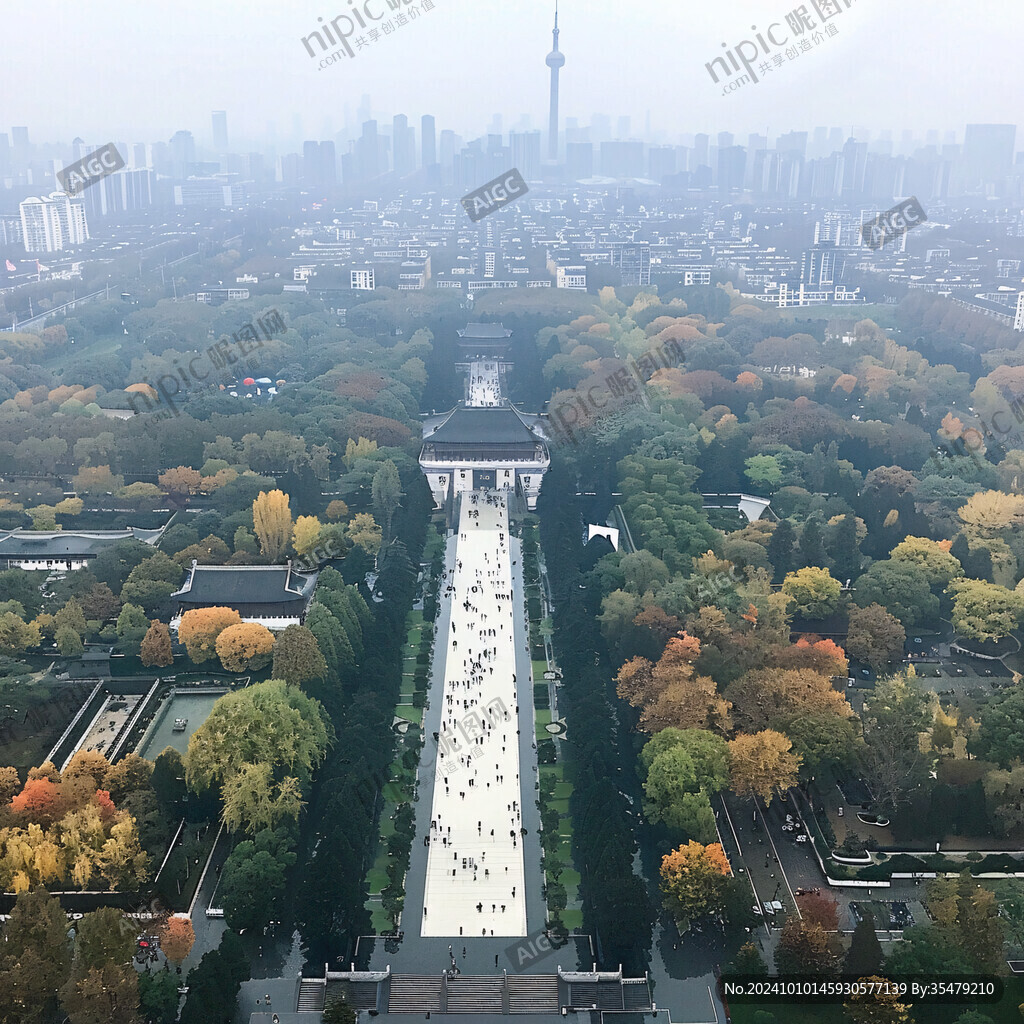 鸟瞰中轴线风光全景