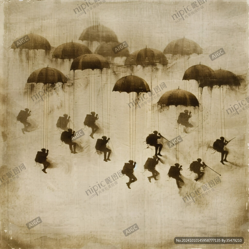 下雨创意插画