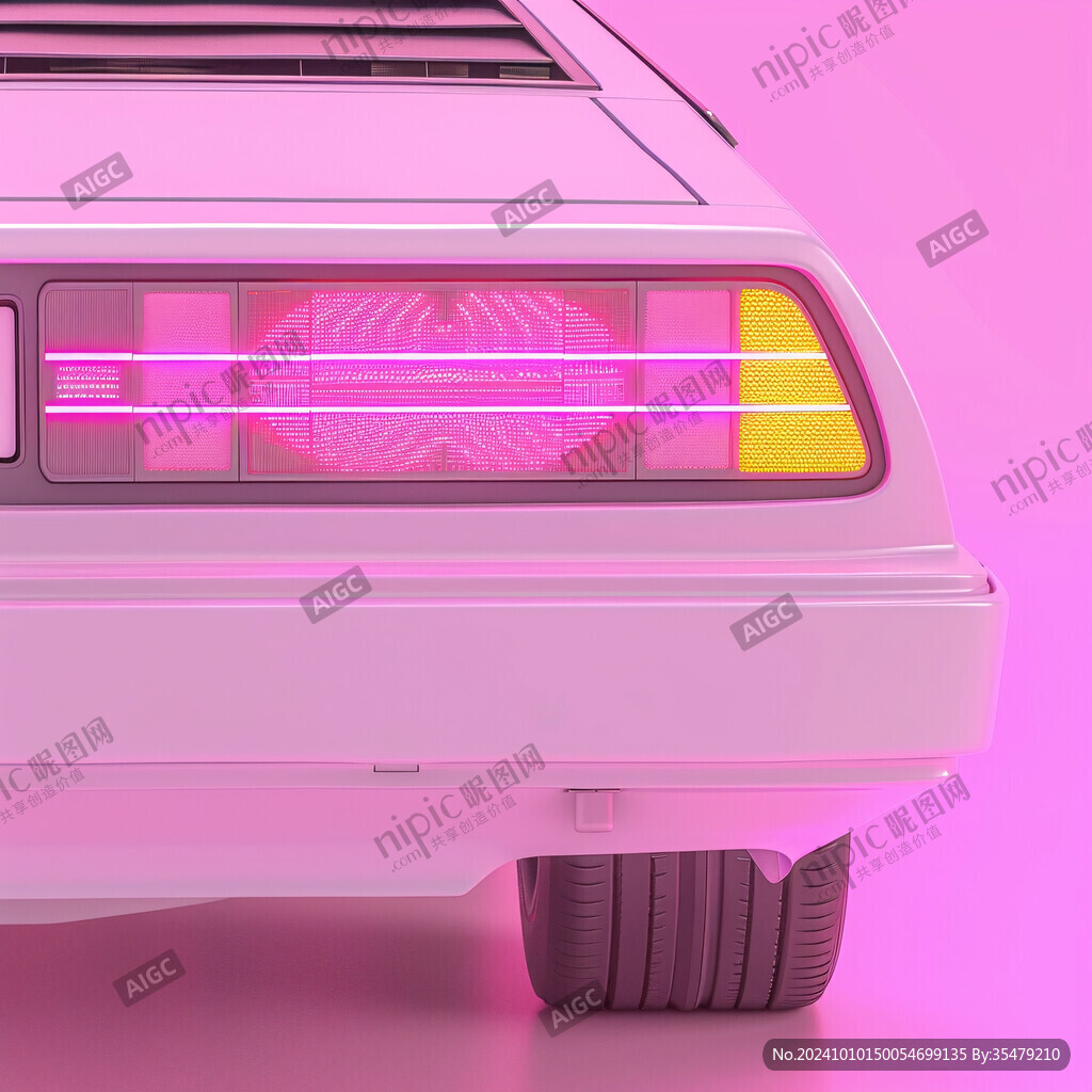 网红打卡粉色汽车